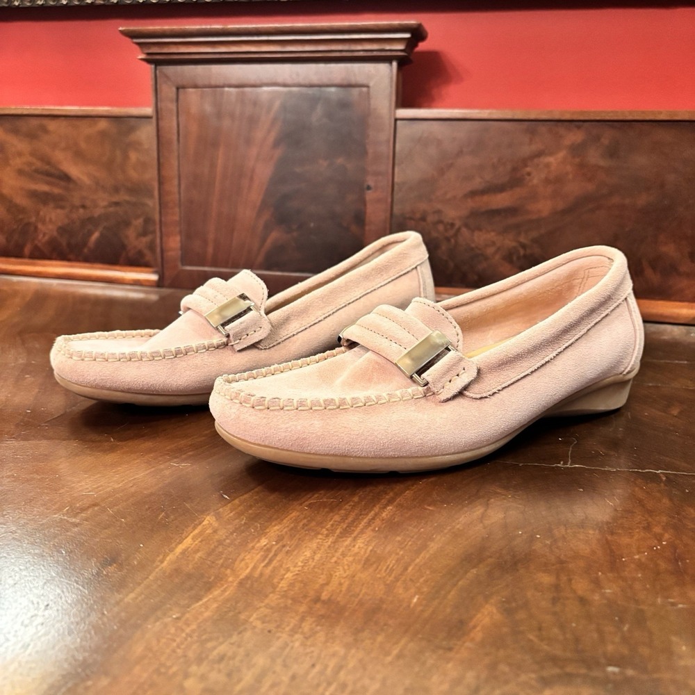 Piero Masetti Suede Loafers Women's Size 38 Pink Leather Slip On Driving‎ Shoes